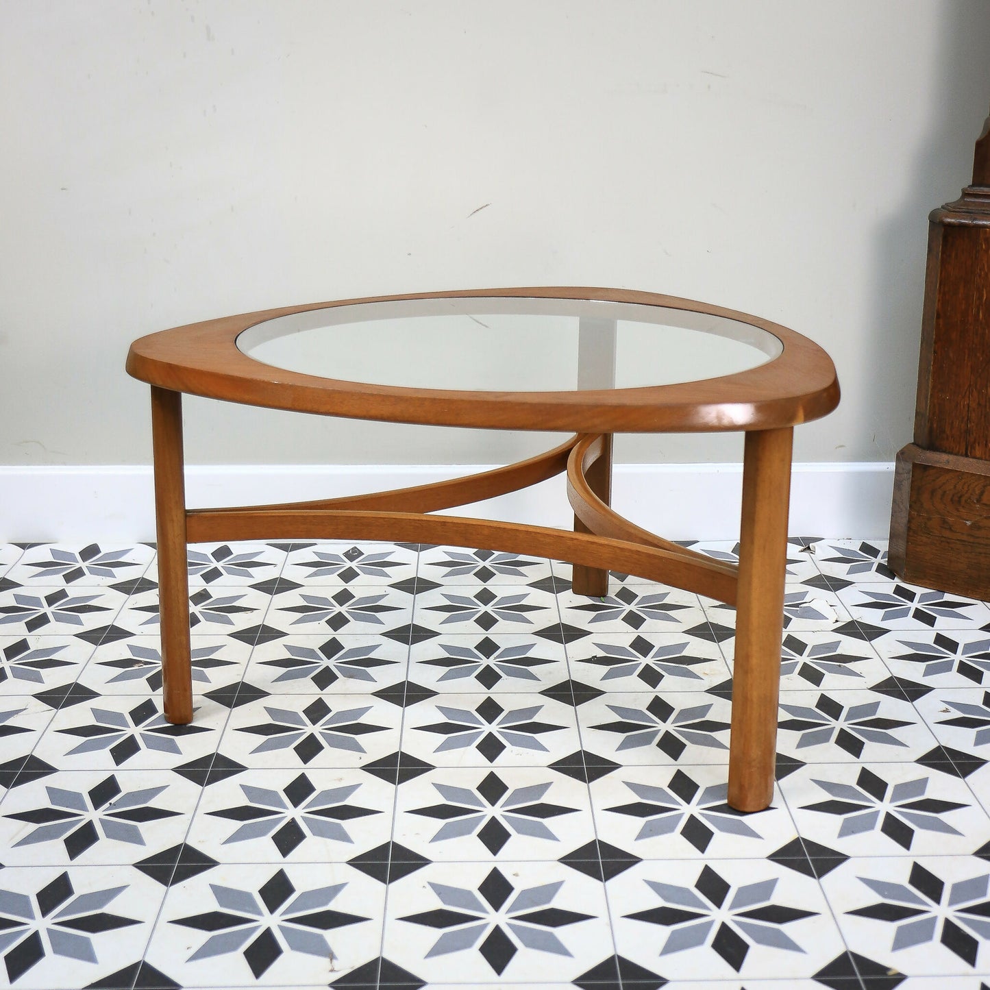 Nathan Coffee Table in Teak with Glass Top 1960s