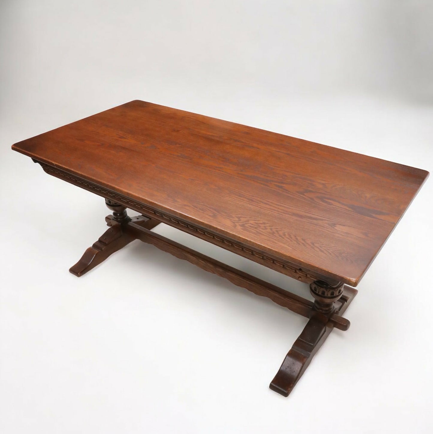 Old Charm Solid Oak Dining Table Seats 8 Places Tudor Brown FREE UK Delivery. SBR9170/3005D