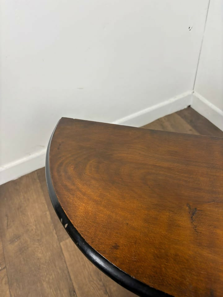 Antique Style Demi Lune Side Table on Reeded Supports