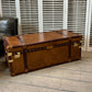 Luxury Handmade Tan Leather Coffee Table Trunk bespoke order for bridle