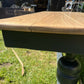 JAYCEE VINTAGE 1970s UPCYCLED COFFEE TABLE - SOLID OAK - GREY/NATURAL OAK TOP