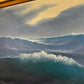 Oil on Canvas Seascape Painting – Signed “Sauli” – Ornate Gilt Frame