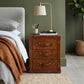 English handmade luxury leather vintage nightstands - matching pair