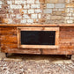 Rustic Reclaimed Wood Kitchen Island – Handmade Mobile Prep Table with Storage