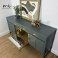 Refinished Mid Century Deep Olive Green Large Nathan Sideboard with drinks cabinet