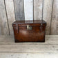 Antique solid leather military field boot trunk