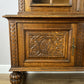 Bookcase Vintage French Oak Glazed Display Cabinet Carved Sideboard LOT 6257