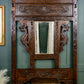 Antique Oak Hall Stand with Seahorse Carvings