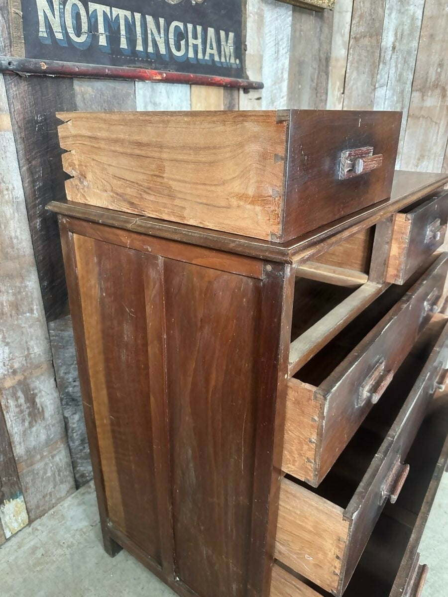 Antique Art Deco Mahogany Two over Three Chest of Drawers, Harris Lebus