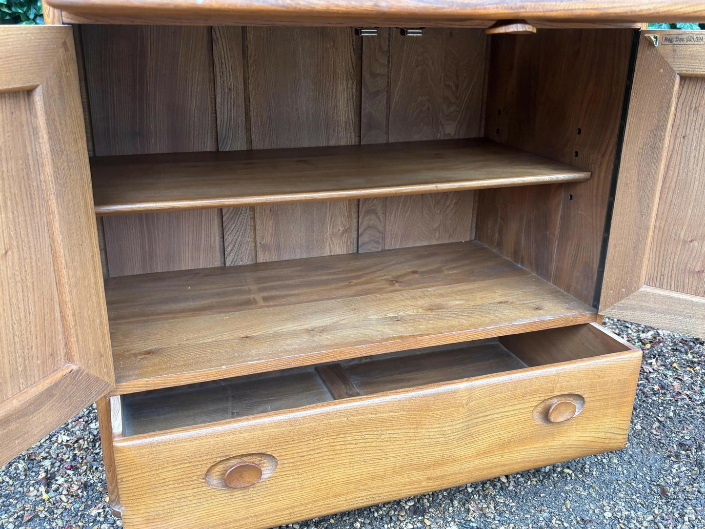 Mid Century Ercol 469 Elm Bureau Drinks Cocktail Cabinet