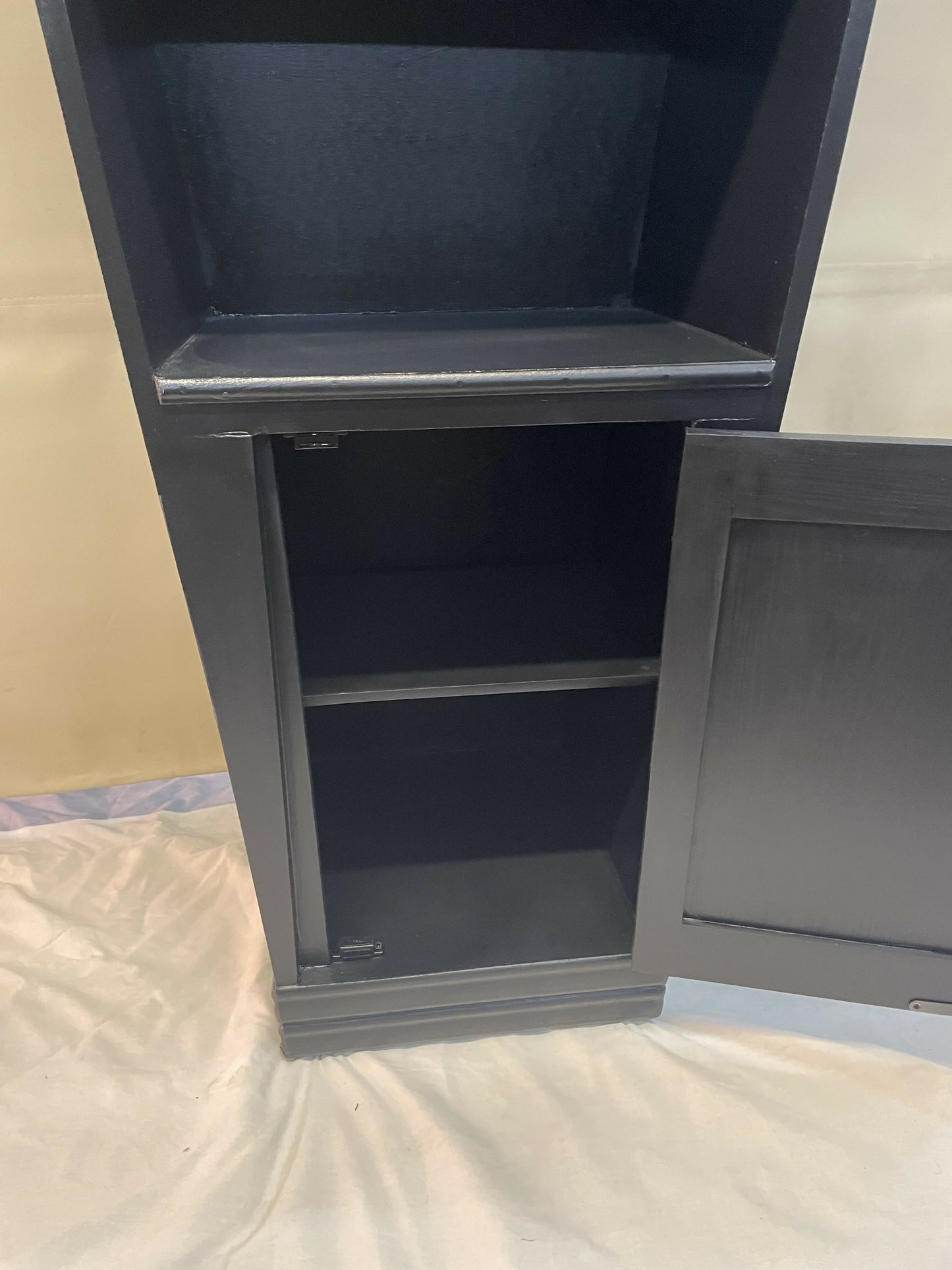 Bespoke Black Coffn Free Standing Display Unit
