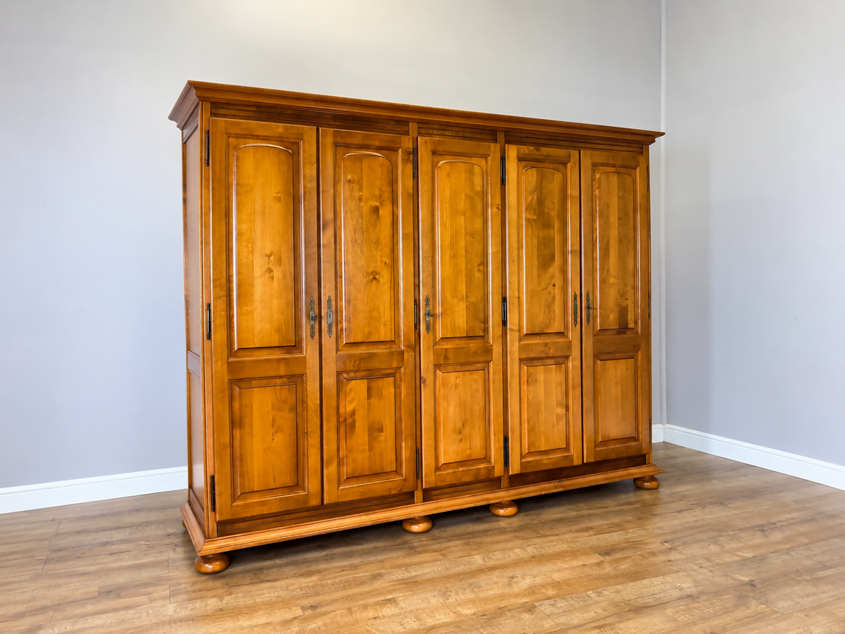 Wardrobe Vintage French Style Five Door Storage Carved Armoire LOT 6518