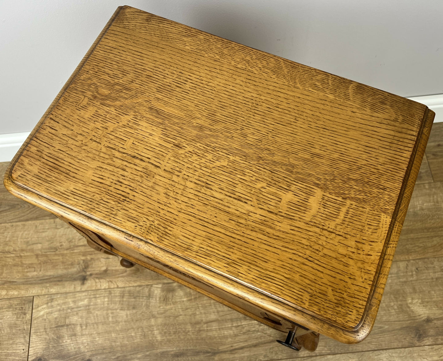 Pair of Bedside Tables Vintage French Louis Oak Nightstands Cabinets LOT 6214