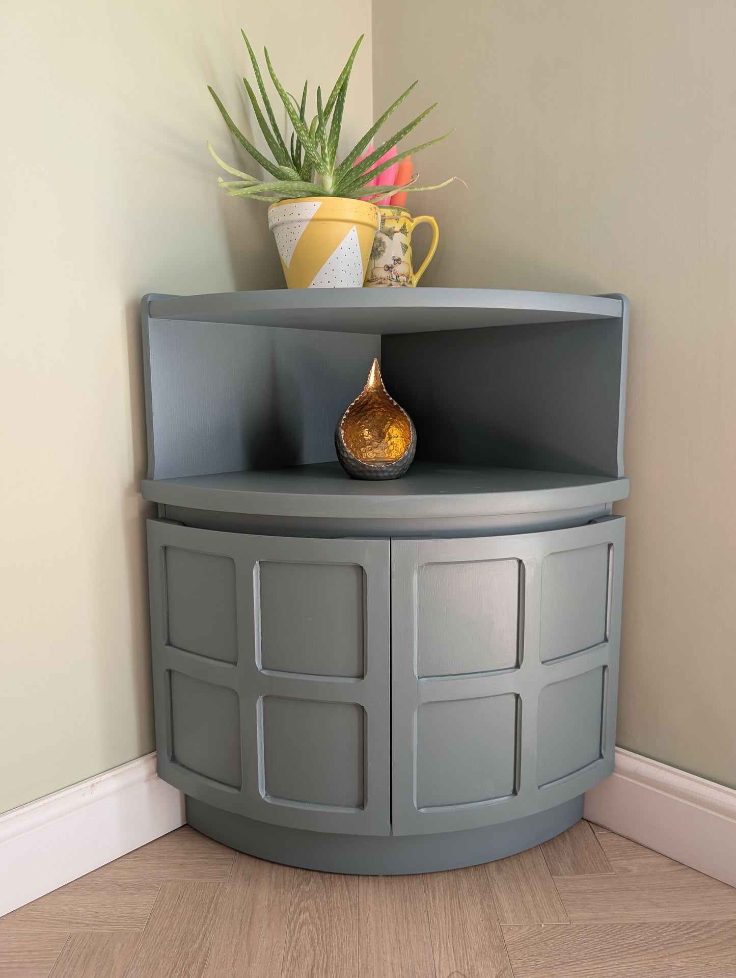 Nathan mid-century corner cabinet