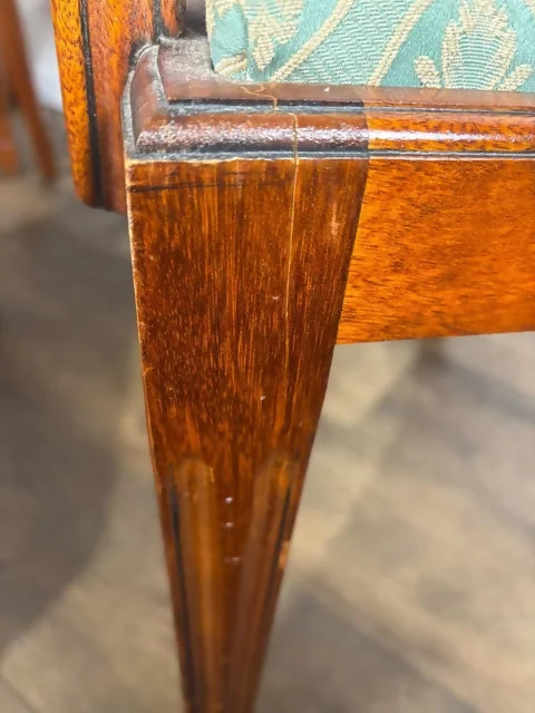 Set Of Six Reproduction Yew Wood Dining Chairs