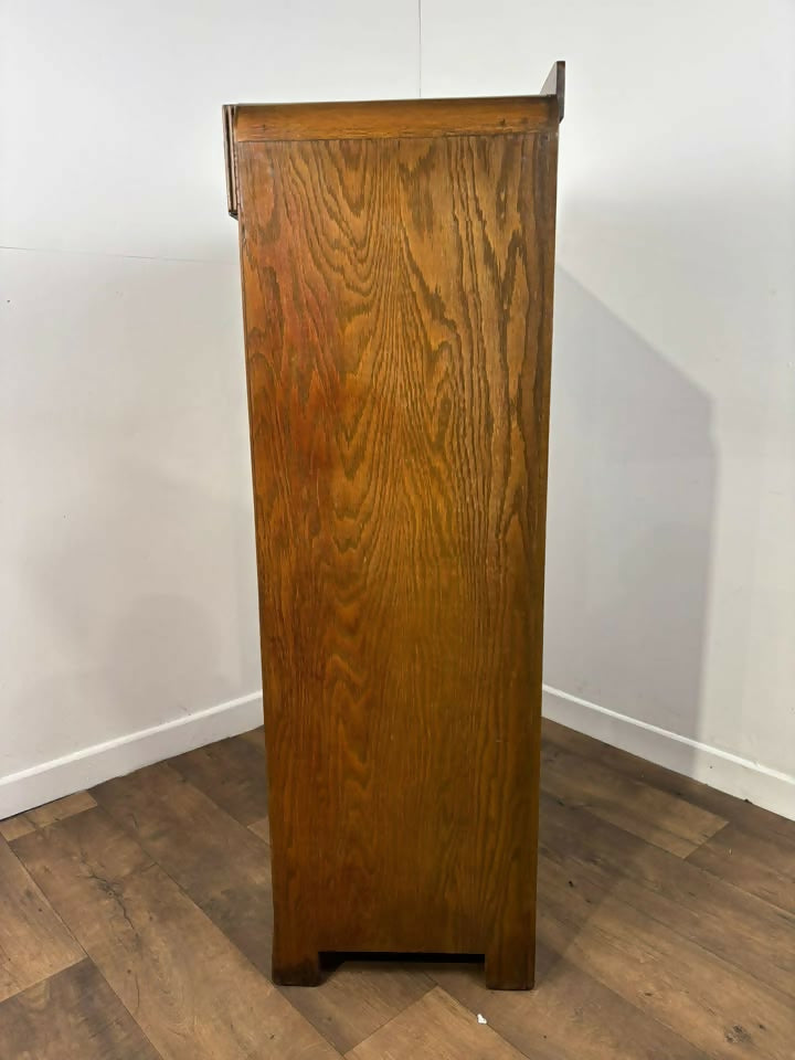 Vintage Oak Gentlemans Wardrobe / Tallboy – Art Deco Style