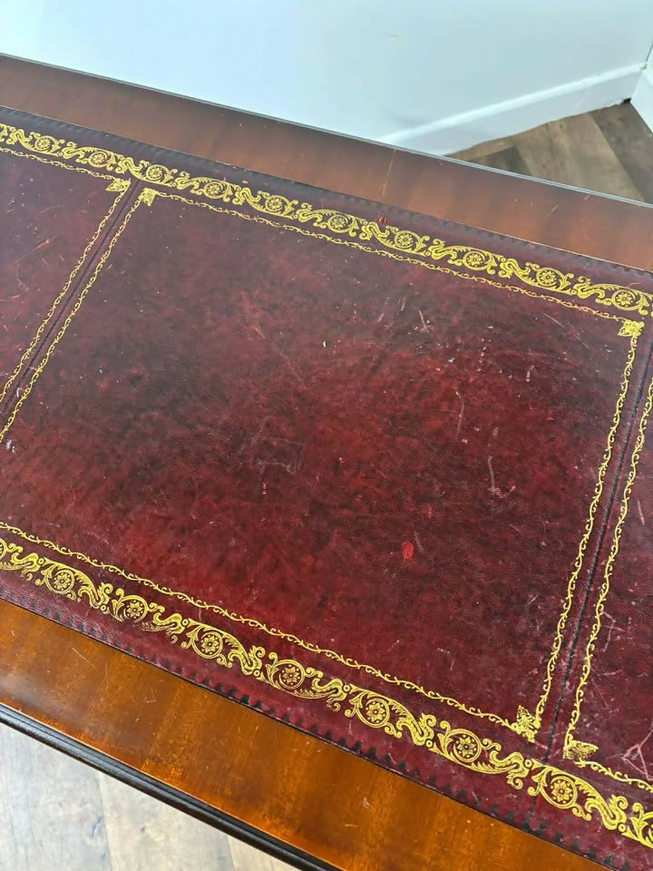 Reproduction Mahogany Twin Pedestal Knee Hole Desk