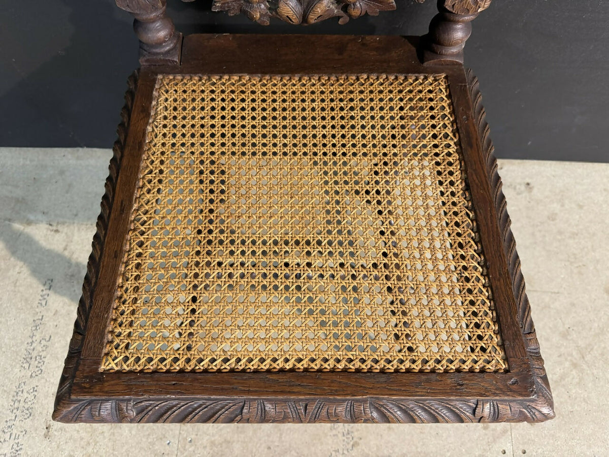 Set 6 French Carved Oak Dining Chairs