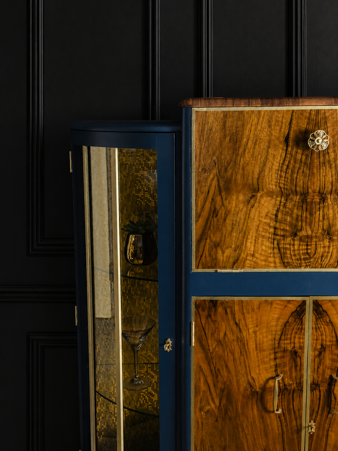 Art Deco Style Cocktail Cabinet/ Display Cabinet