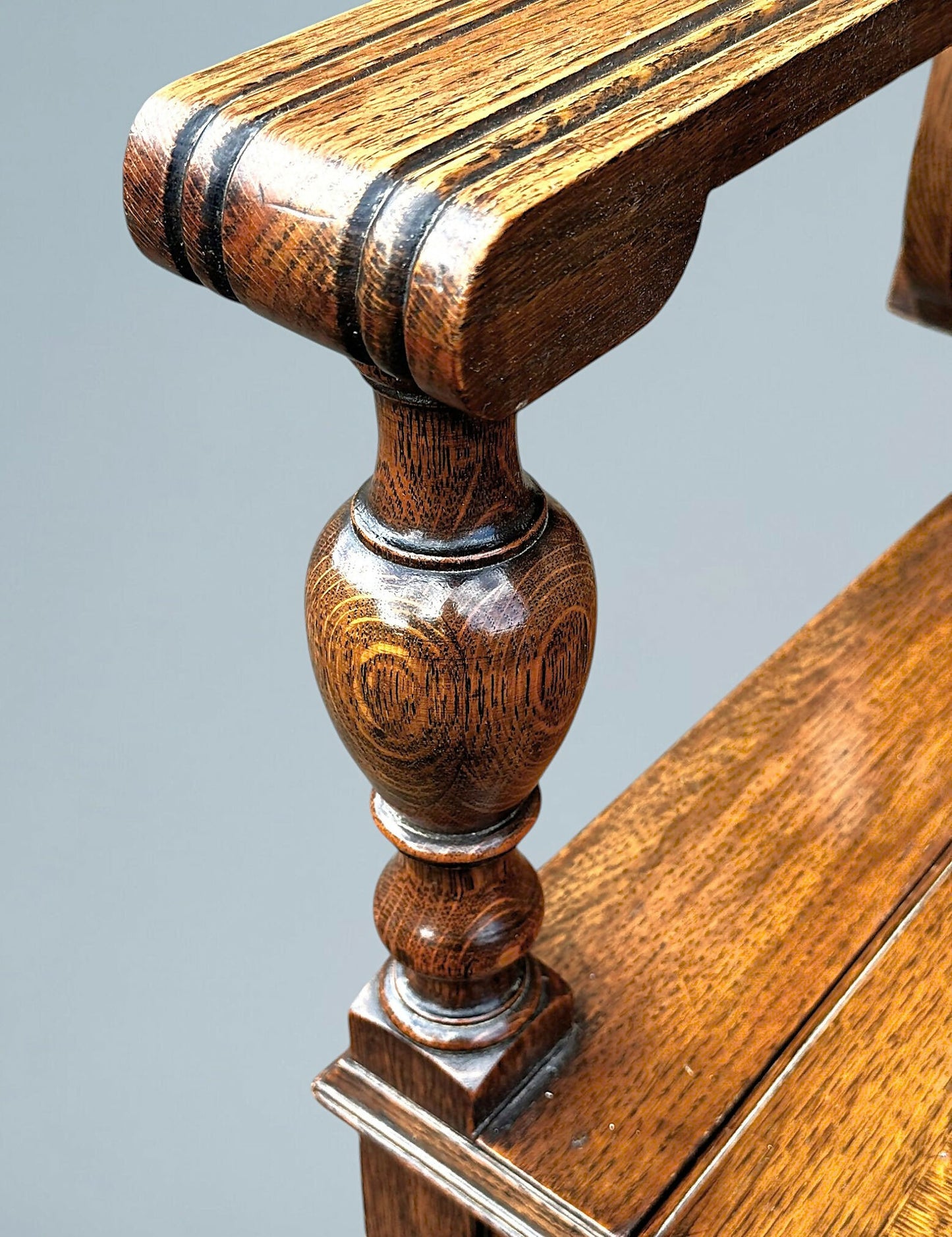 Antique Golden Oak Monks Bench