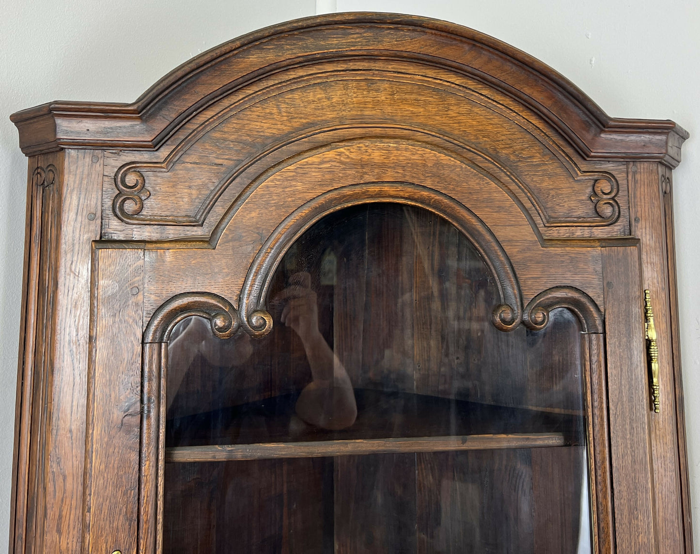 Bookcase Vintage French Style Oak Display Cabinet Carved Sideboard LOT 6262