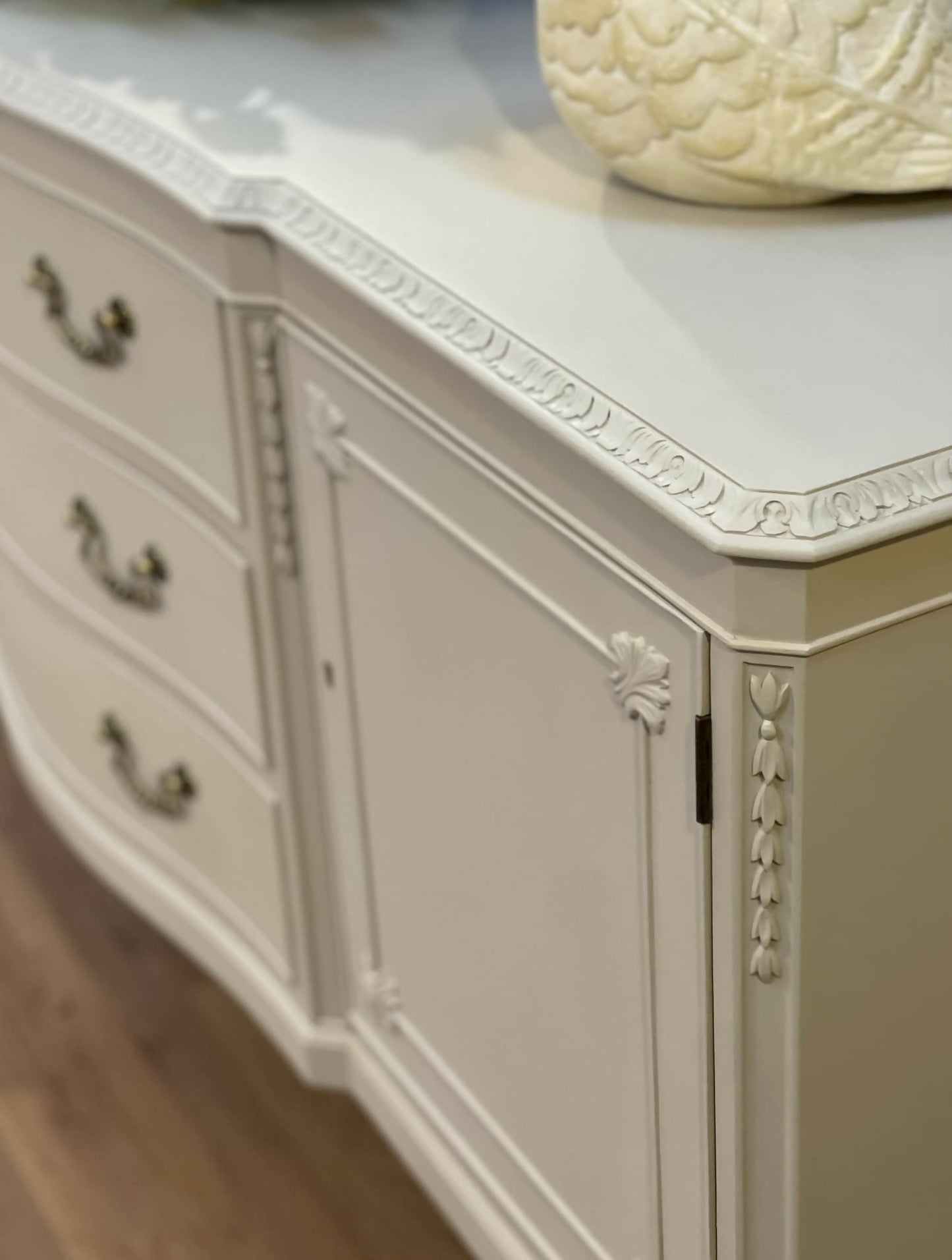 Stunning Large Mahogany Sideboard Fusion Paint Cathedral Taupe