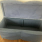 Mid century Ottoman. Repainted and reupholstered in Brer Rabbit material fabric dark blue