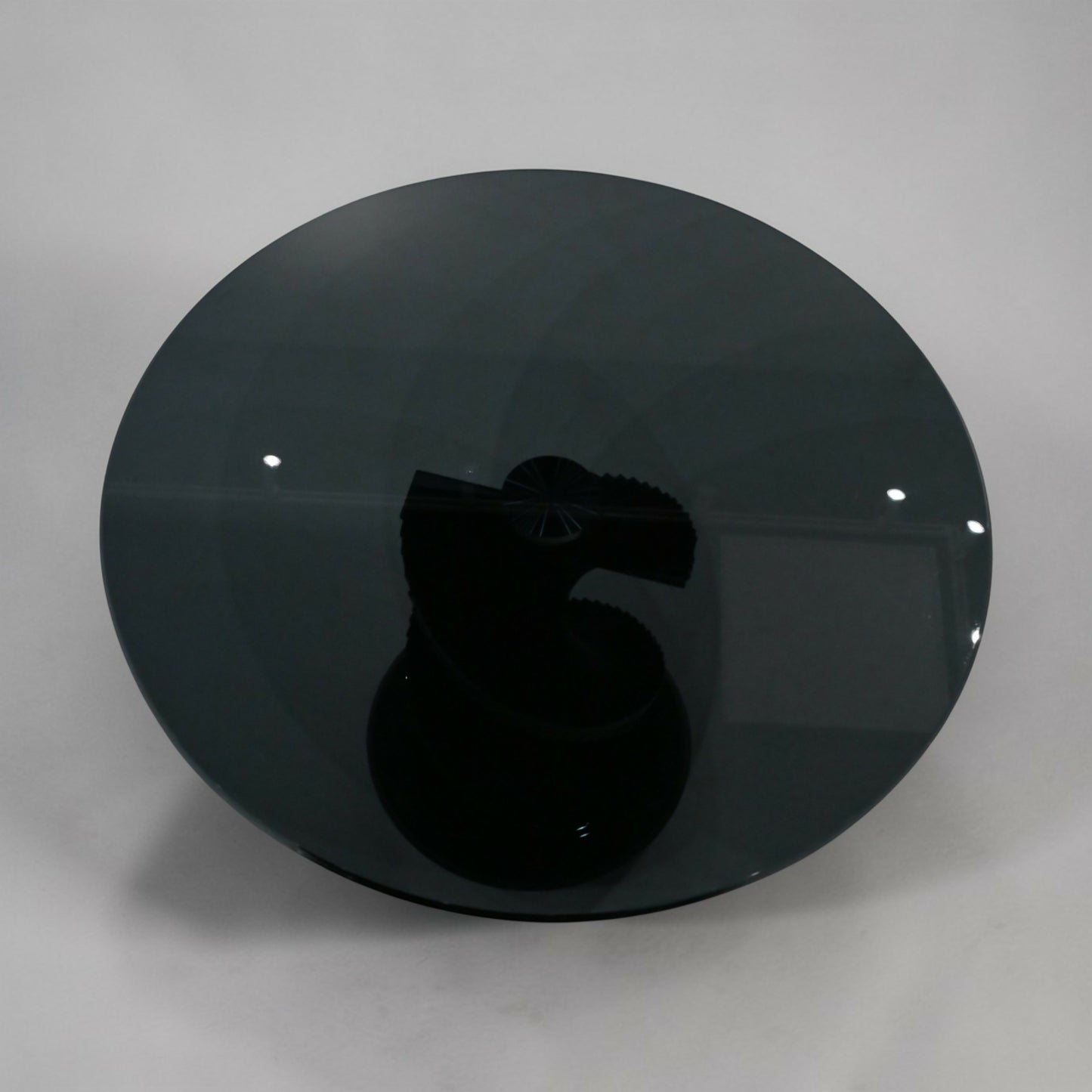 Round Glass Dining Table Designer Black Tint Glass 42" Diameter FREE UK Delivery