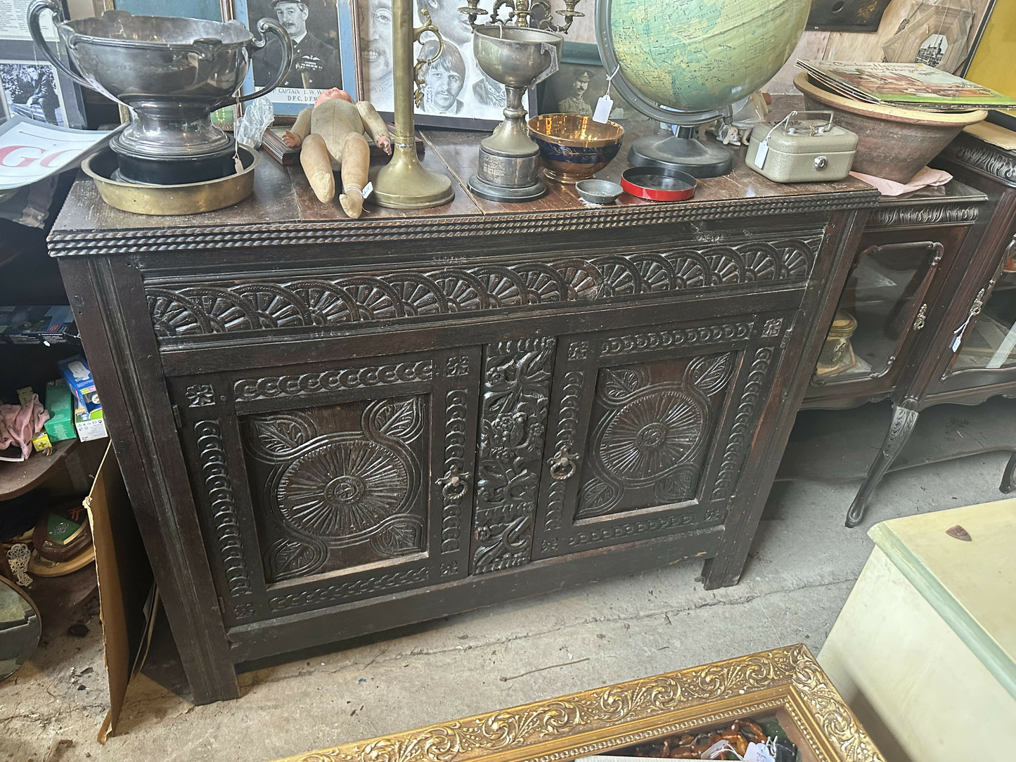 Gothic Carved Antique Sideboard