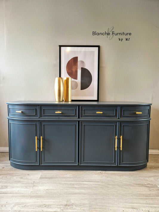 AVAILABLE NOW - Luxurious Curved Mid Century Nathan Sideboard in Grey