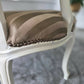 Louis XVl Newly Upholstered Accent Chair Silk Stripe Fabric, White Painted Frame