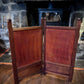 Eastern/Oriental Folding Peacock Fire Screen / Decorative Table Screen Carved Wood & Mother Of Pearl Style Inlay