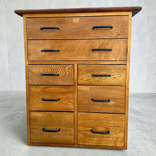 Mid century tall industrial chest of drawers