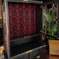 Gothic Black & Antique Gold Glazed Display Cabinet | Drinks & Cocktail Cabinet