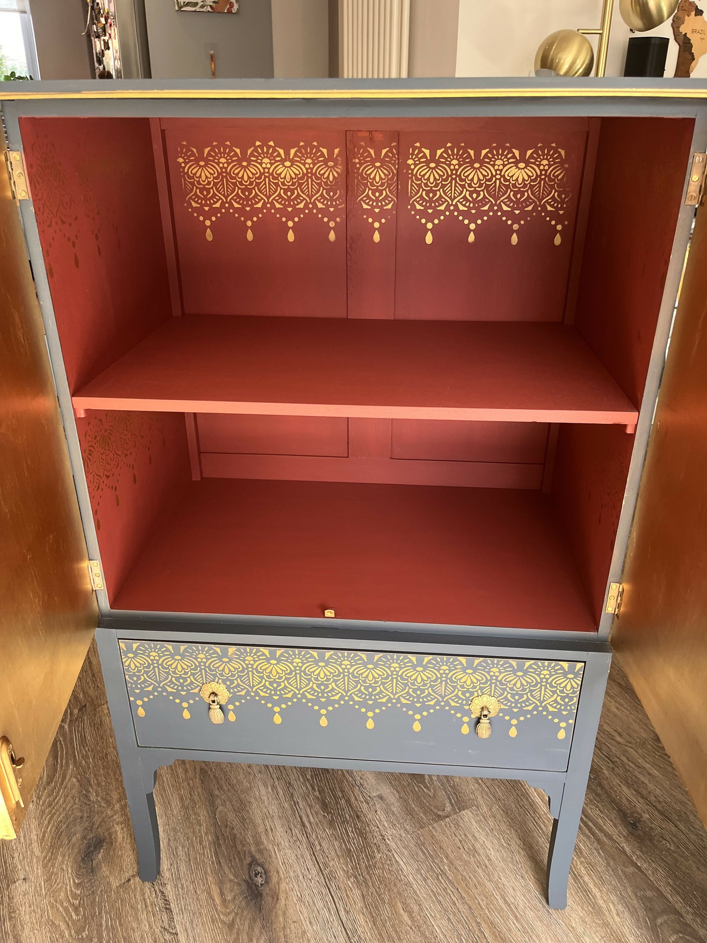 Hand Painted Drinks Cabinet