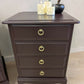Pair of Stag Minstrel Bedside Tables Mid Century Burgundy Vintage 4 Drawer