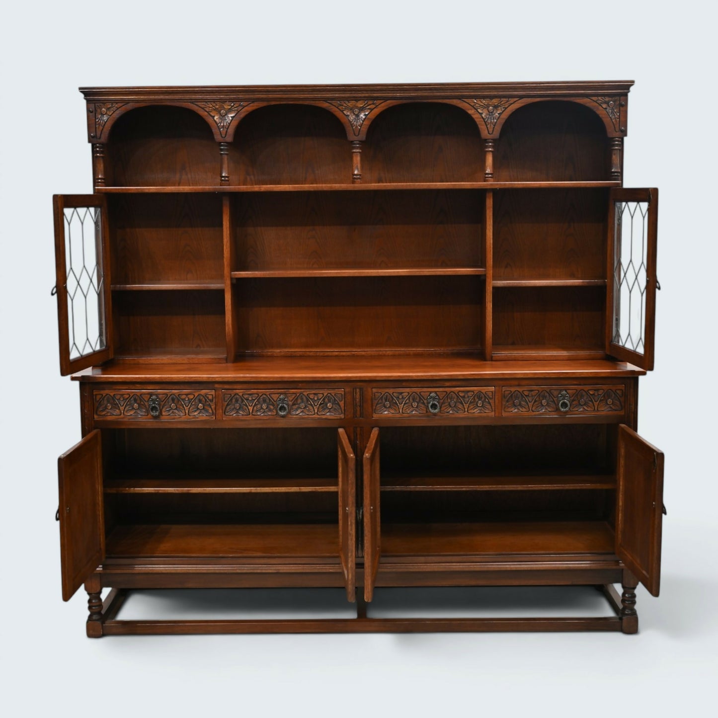 Old Charm Oak Dresser In Tudor Brown 6ft Wide Sideboard Display FREE Delivery*