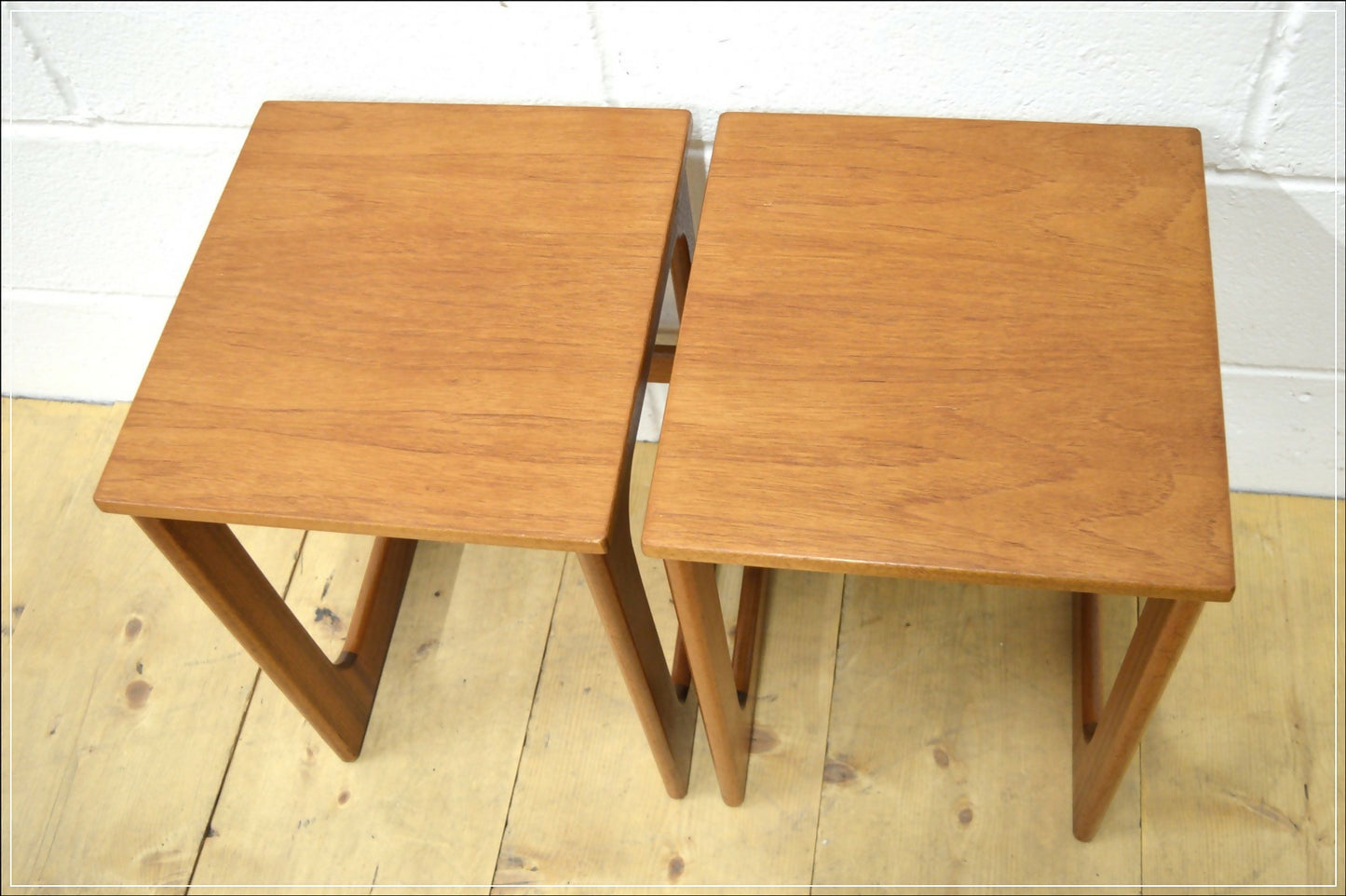 Vintage Bedside Table Set Of 2 Pair McIntosh Teak Mid Century Danish Design