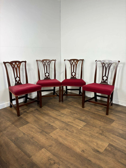 Vintage Set of Four Georgian Style Mahogany Dining Chairs