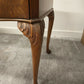 Vintage Cameo by Sklan Burr Walnut Writing Desk / Dressing Table with Leather Inlay & Cabriole Legs