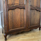 Wardrobe Antique French Louis XVI Style Oak Two Door Carved Armoire LOT 6465