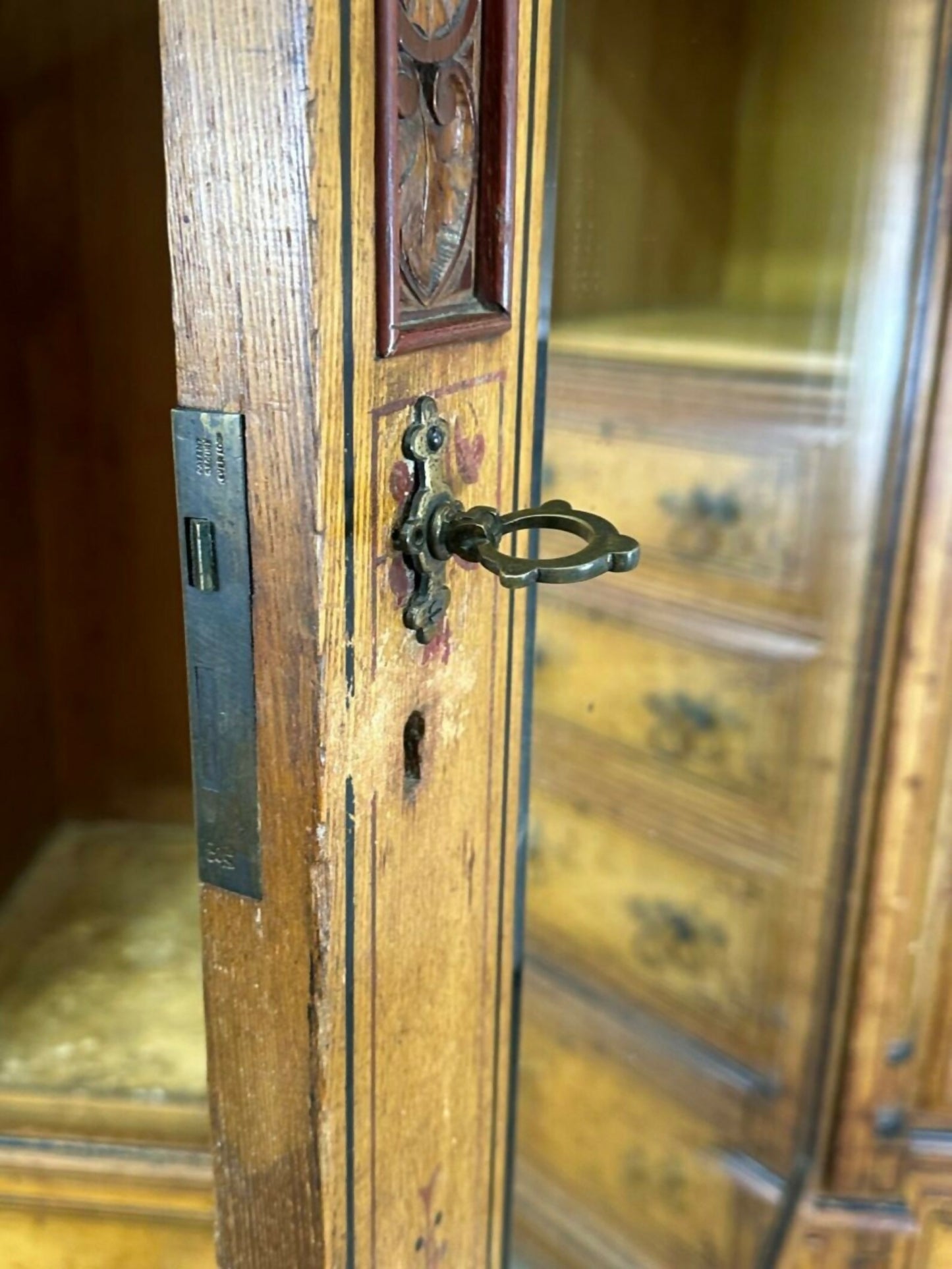 Antique Aesthetic Movement Maple & Co Pollard Oak Compactum Wardrobe, c 1880