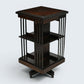 Edwardian Revolving Bookcase With 2 Tiers And Marquetry Decoration FREE Delivery