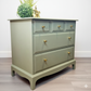Stag minstrel 3 over 2 Green chest of drawers, over size bedside cabinet