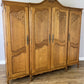 Wardrobe Vintage French Louis XVI Style Oak Four Door Carved Armoire LOT 6455
