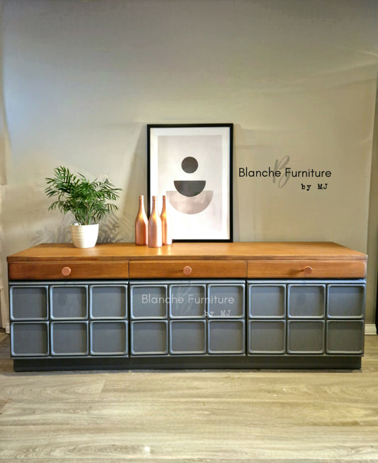 Large Grey Nathan Sideboard with Copper Handles