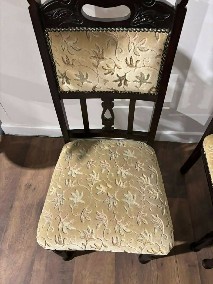 Set Of Four Edwardian High Back Dining Chairs