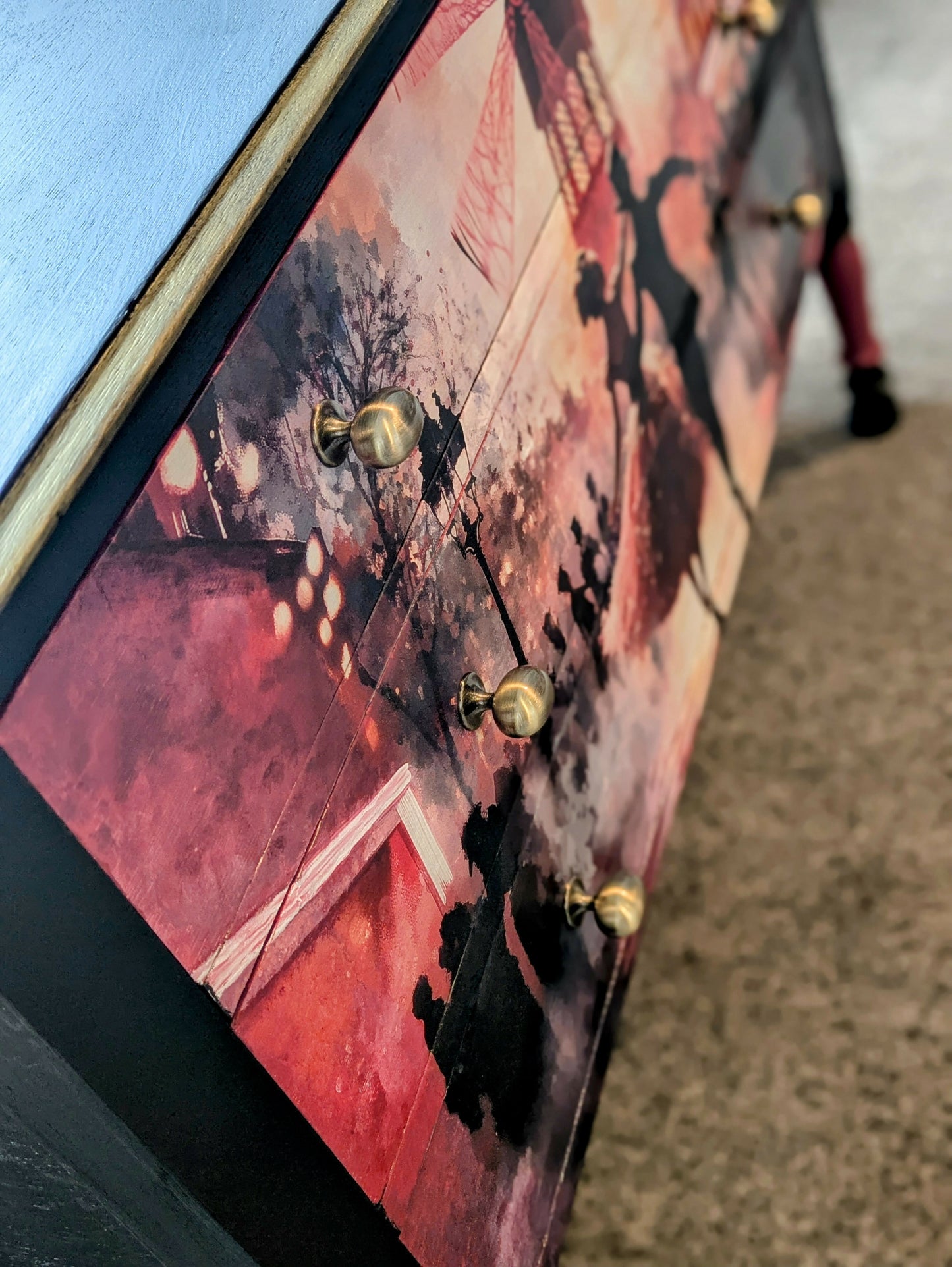 Hand-Painted Parisian Dresser – Moulin Rouge Inspired Statement Piece