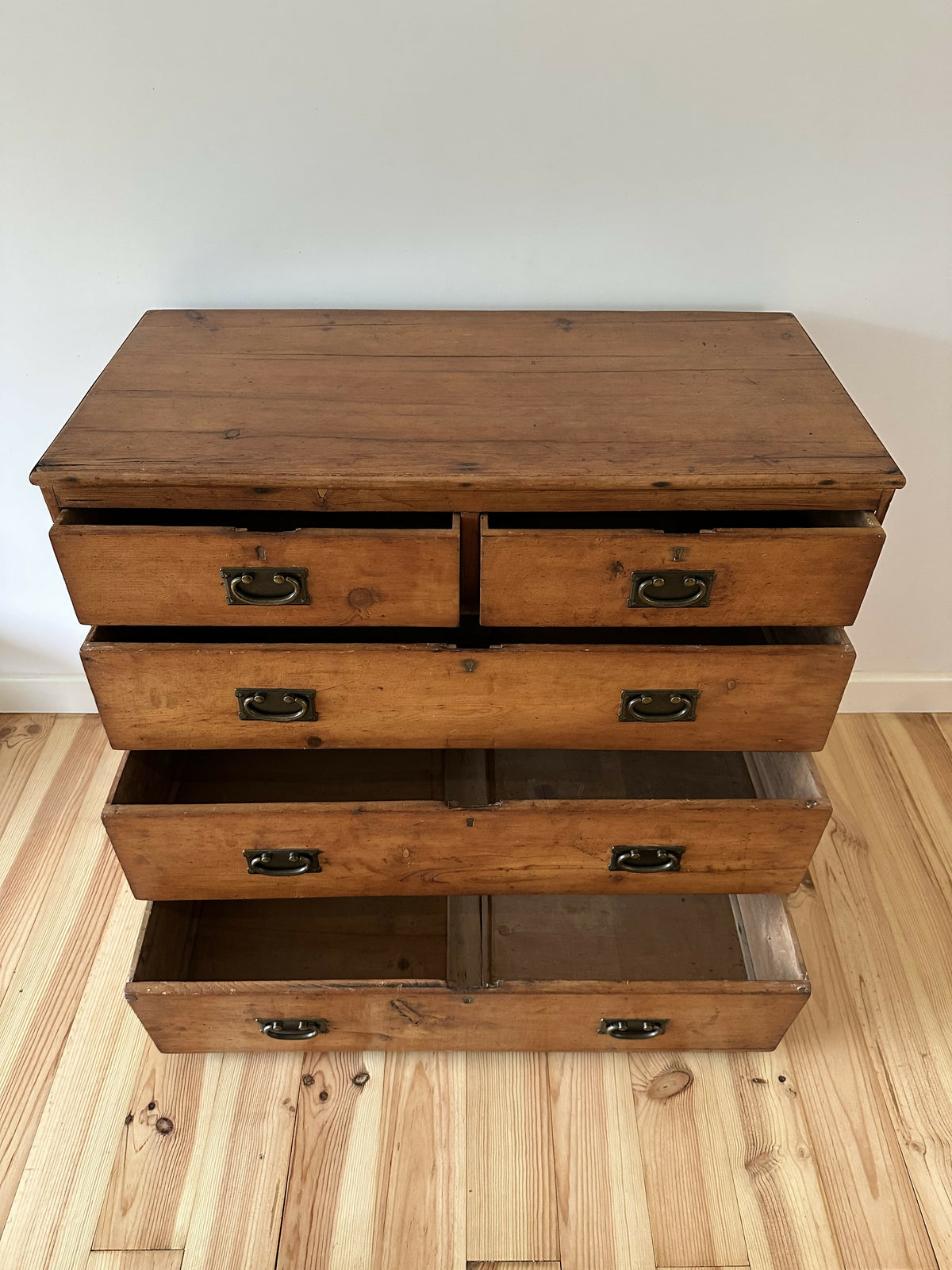 Antique Victorian Pine Chest of Drawers Rustic Solid Pitch Pine