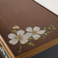 Upcycled Vintage Cabinet | Dark Navy Open Display Cabinet | Hand Painted Floral Furniture | Console Shelf